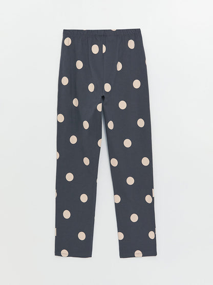 Shirt Collar Polka Dot Long Sleeve Maternity Pajama Set