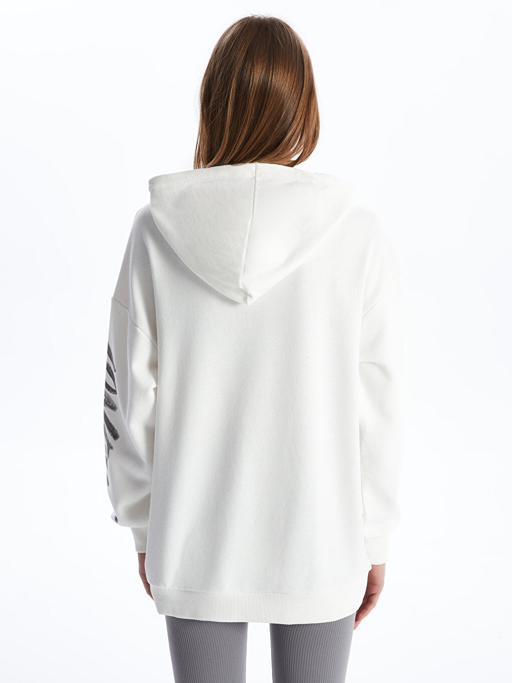 Printed Long Sleeve Oversize Women's Hoodie