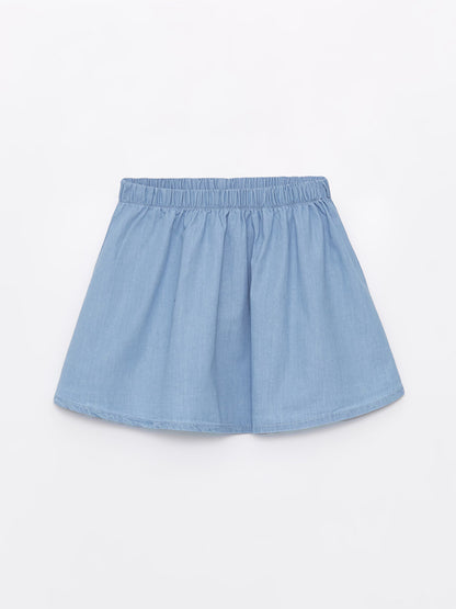 Girls' Jean Skirt with Elastic Waist