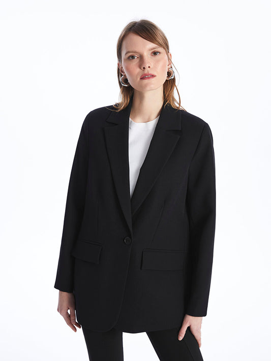 Plain Long Sleeve Women's Blazer Jacket