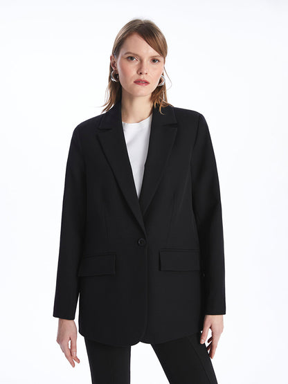 Plain Long Sleeve Women's Blazer Jacket