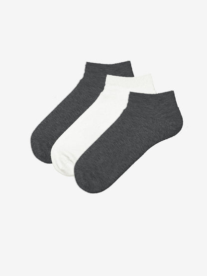 Plain Men's Booties Socks 3-pack