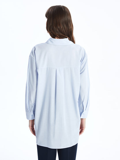 Plain Long Sleeve Oversize Women's Shirt Tunic