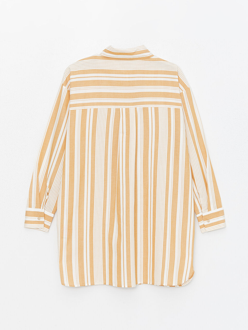 Striped Long Sleeve Oversize Poplin Women's Shirt Tunic