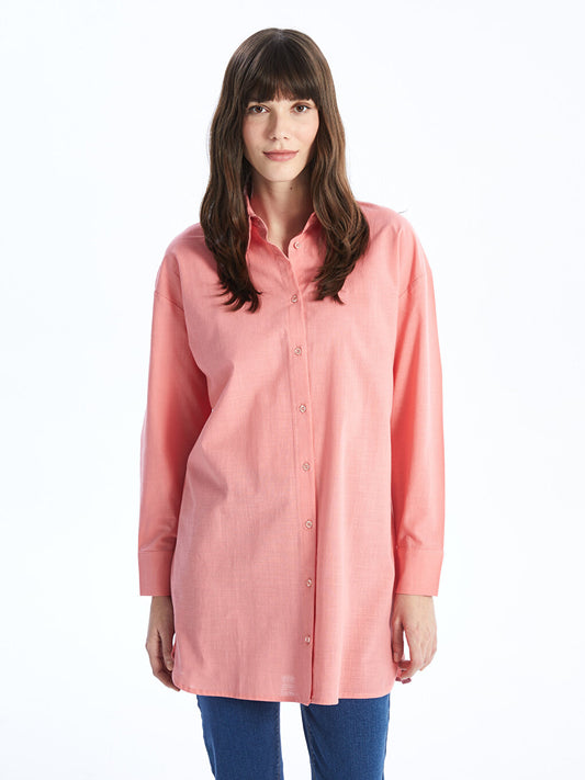 Plain Long Sleeve Oversize Women's Shirt Tunic