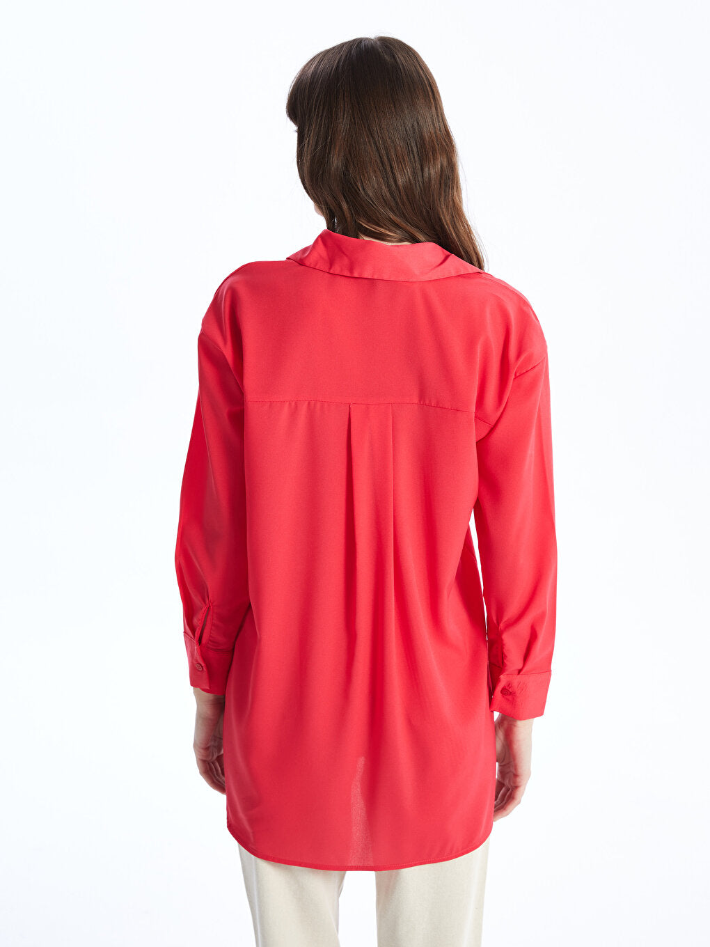 Plain Long Sleeve Oversize Women's Shirt Tunic