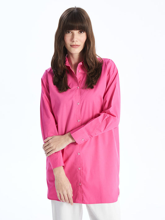 Plain Long Sleeve Oversize Women's Shirt Tunic