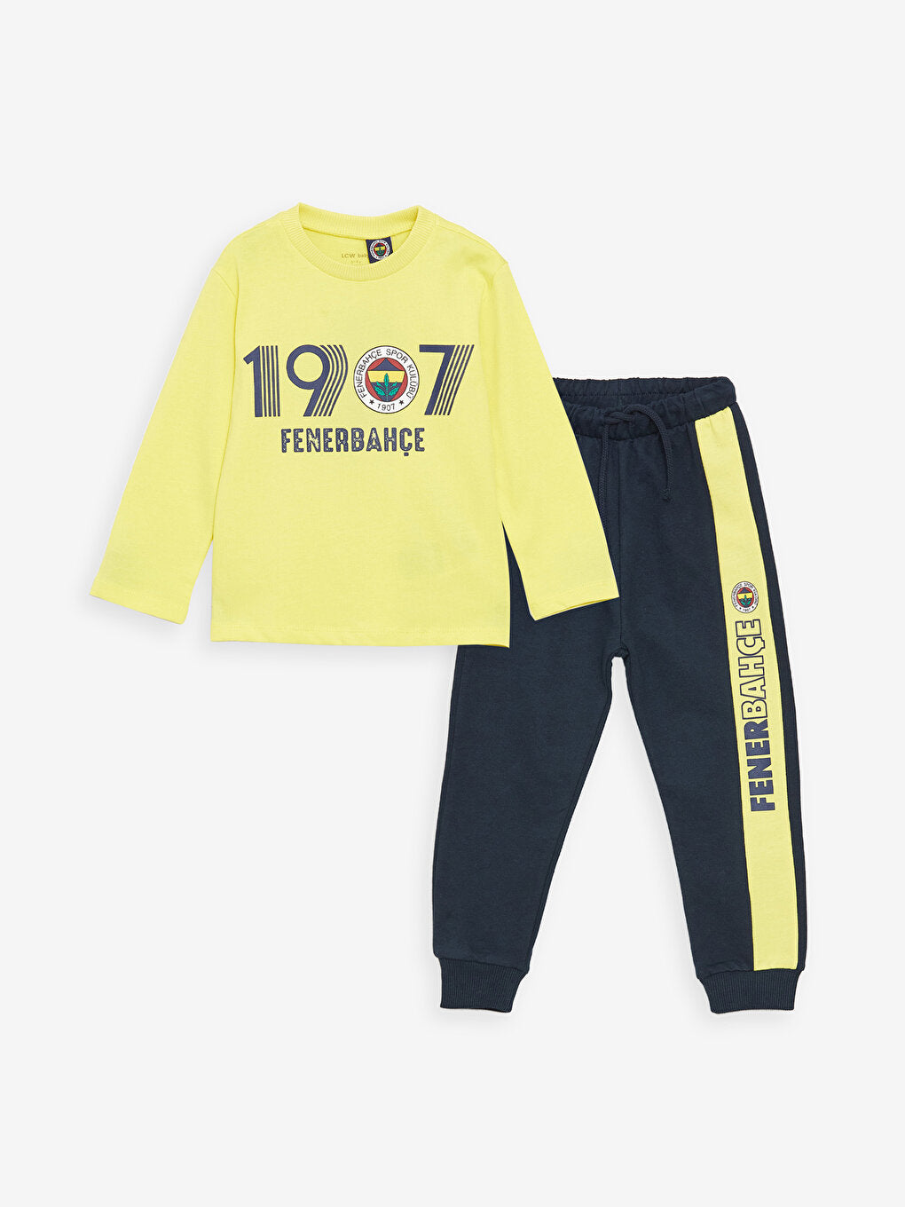 Crew Neck Fenerbahçe Printed Baby Boy Sweatshirt and Sweatpants Set