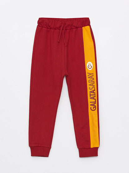 Crew Neck Galatasaray Printed Baby Boy Sweatshirt and Sweatpants Set