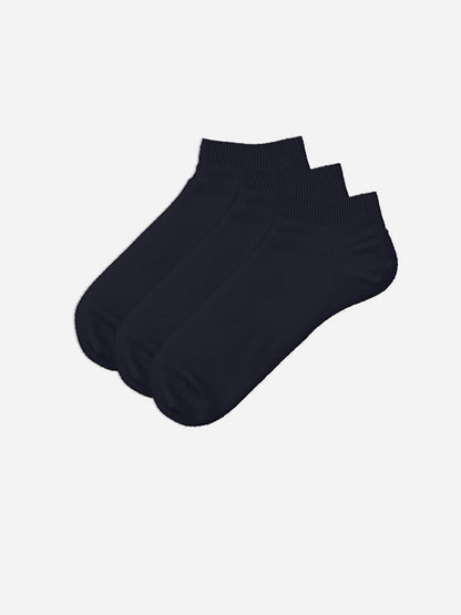 Plain Men's Booties Socks 3-pack