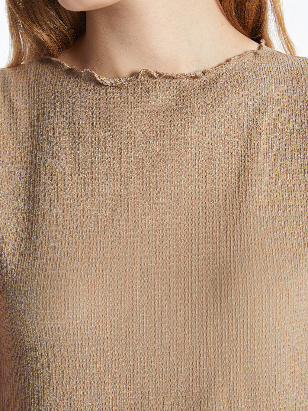 Women's High Collar Plain Blouse