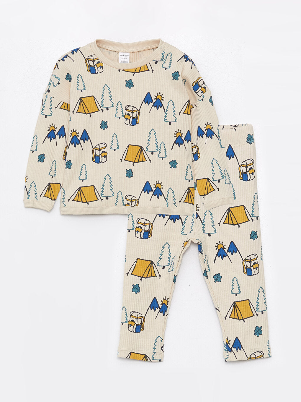 Crew Neck Long Sleeve Printed Baby Boy Sweatshirt and Sweatpants 2-Piece Set