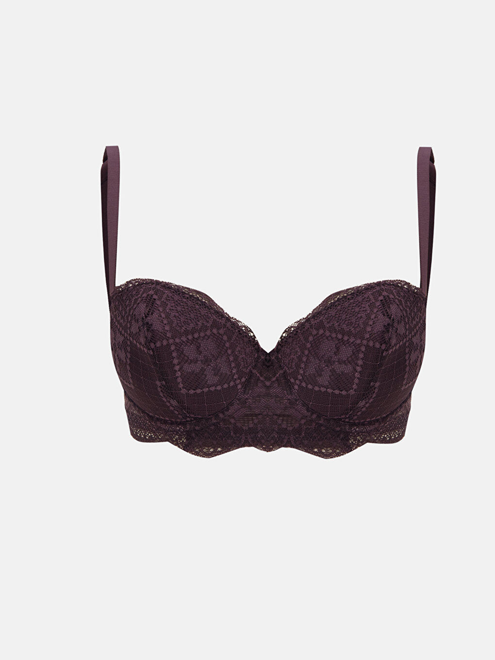 Underwire Unpadded Lace Balconette Bra