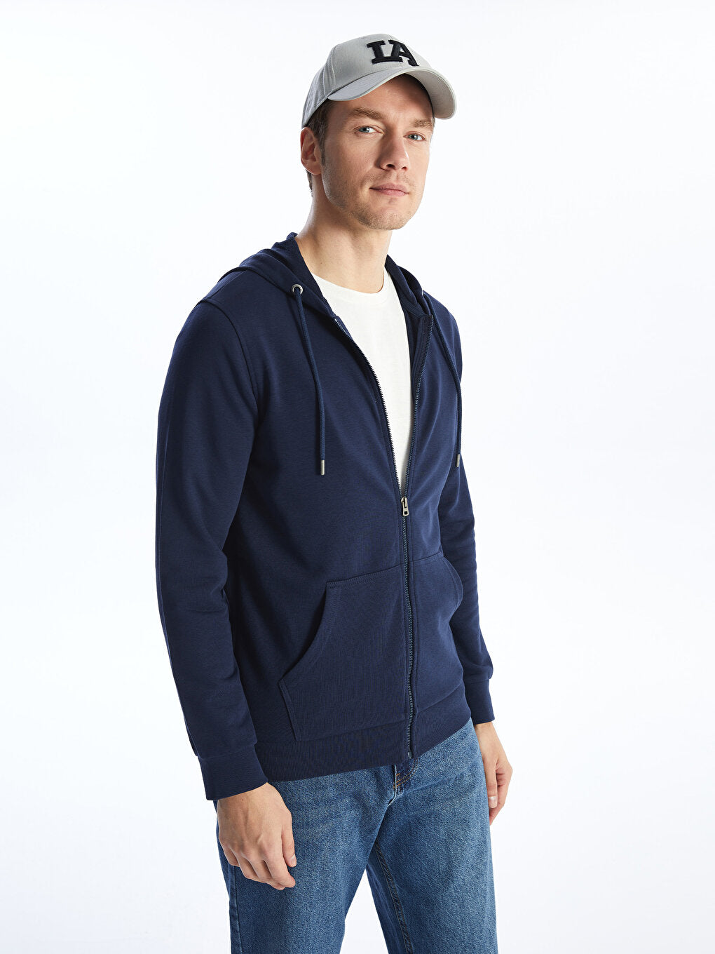 Hooded Long Sleeve Men's Zipper Sweatshirt