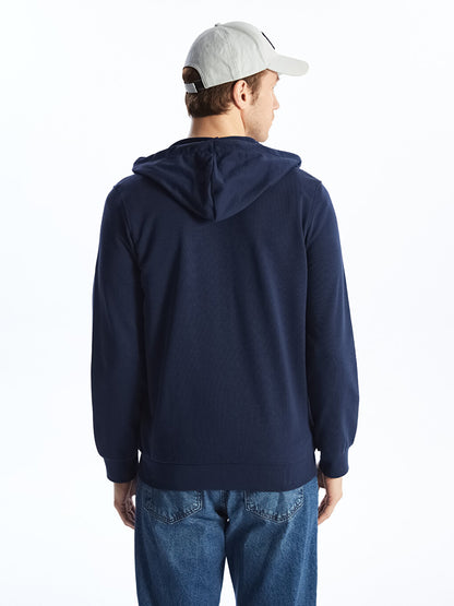 Hooded Long Sleeve Men's Zipper Sweatshirt