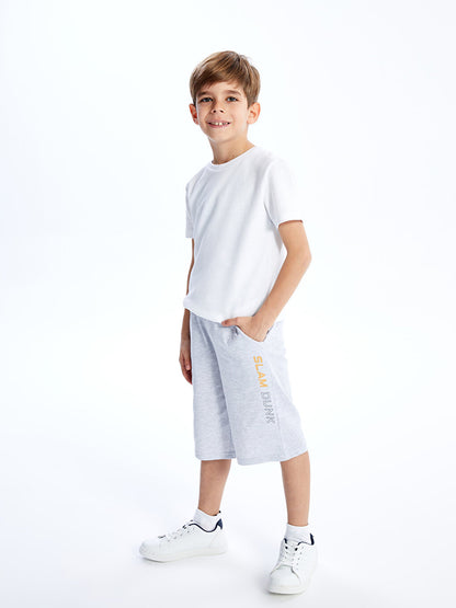 Printed Boys' Shorts with Elastic Waist