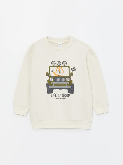 Crew Neck Long Sleeve Printed Baby Boy Sweatshirt