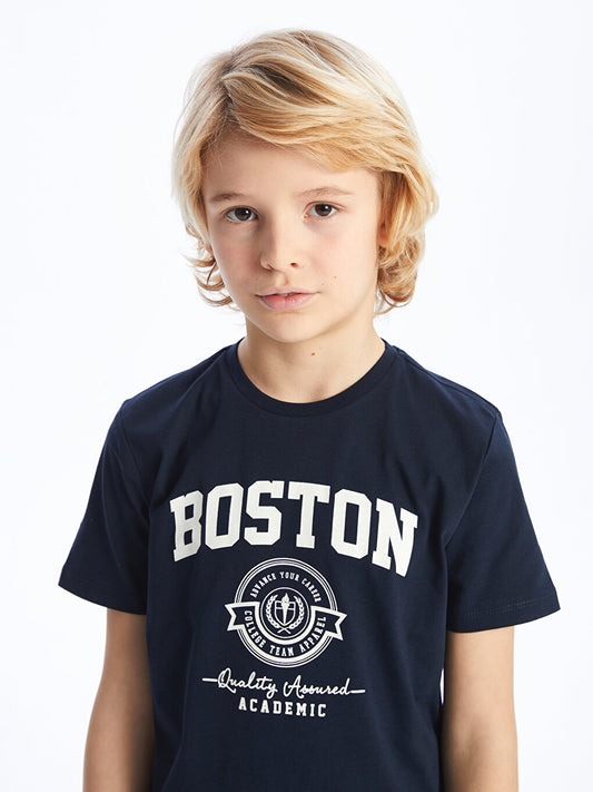 Crew Neck Printed Short Sleeve Boy's T-Shirt