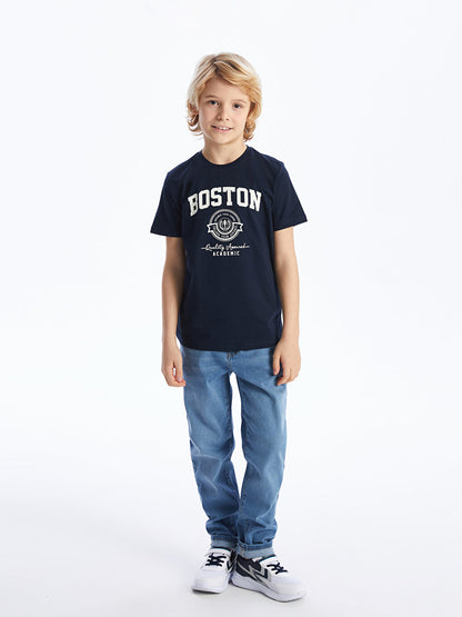 Crew Neck Printed Short Sleeve Boy's T-Shirt