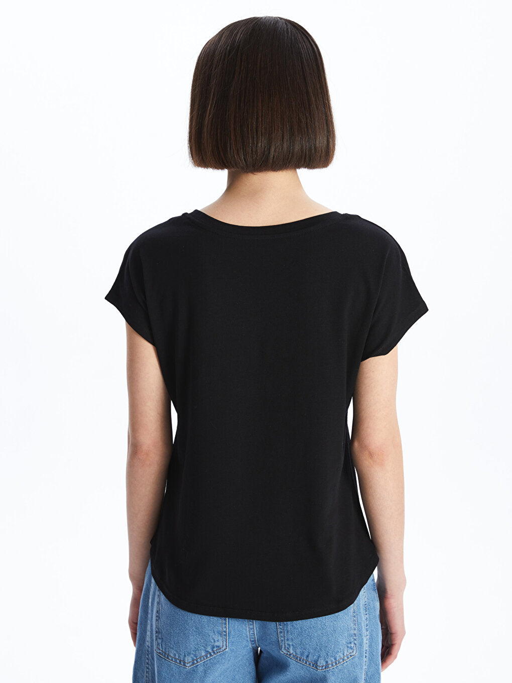 Crew Neck Plain Short Sleeve Women's T-Shirt