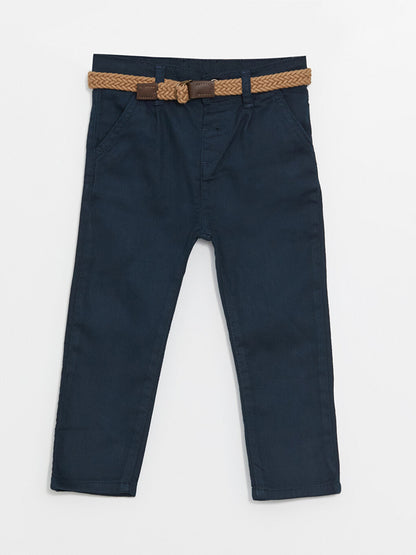 Basic Baby Boy Belted Trousers