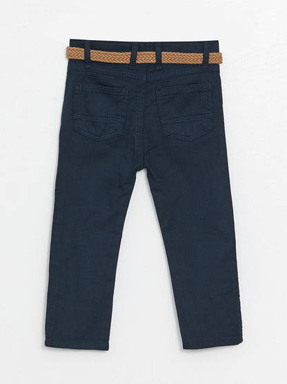 Basic Baby Boy Belted Trousers