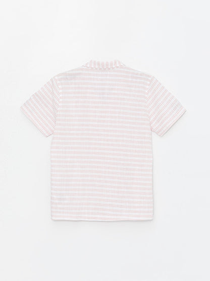 Striped Short Sleeve Boy Shirt