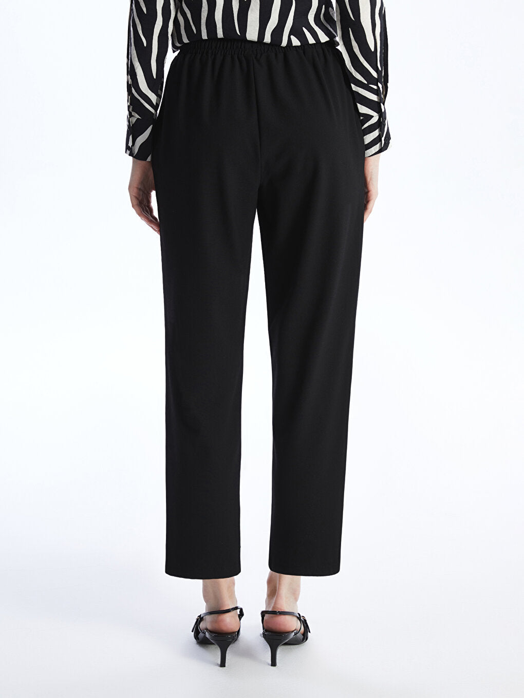 Women's Elastic Waist Straight Trousers