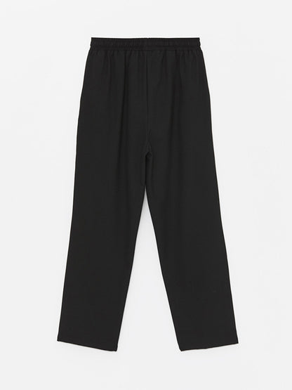 Women's Elastic Waist Straight Trousers