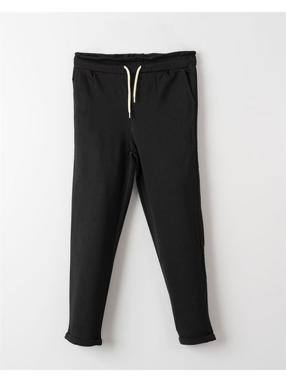 Basic Girls' Sweatpants with Elastic Waist