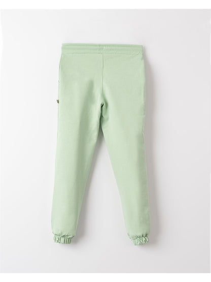 Patterned Girl's Jogger Sweatpants with Elastic Waist