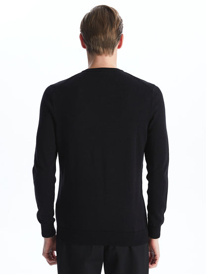 V-Neck Long Sleeve Men's Knitwear Sweater