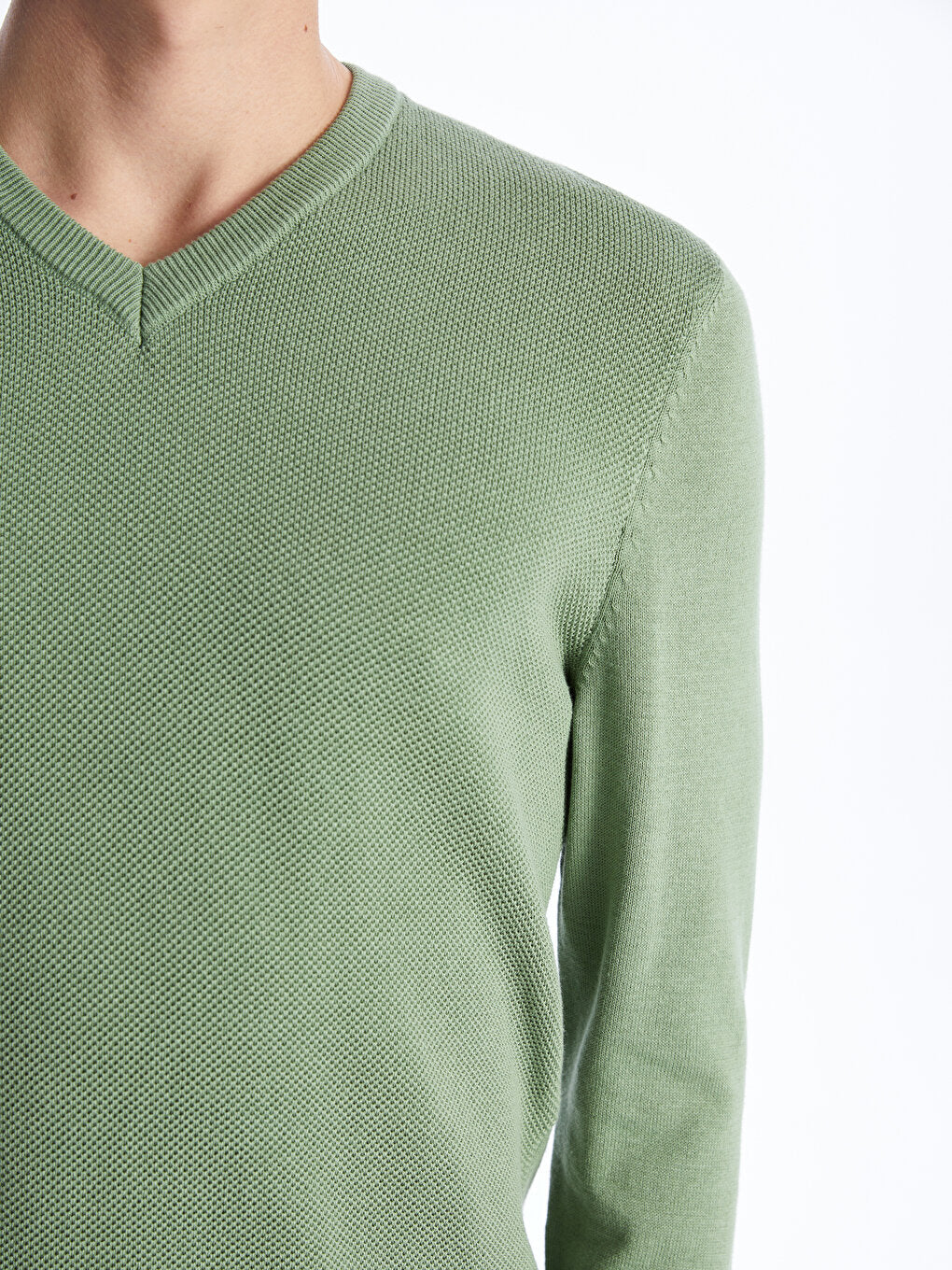 V-Neck Long Sleeve Men's Knitwear Sweater