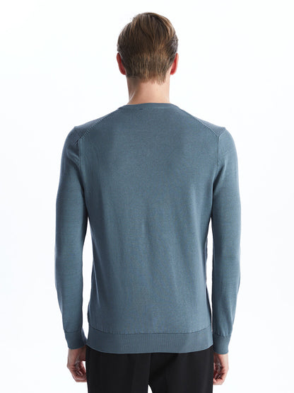 V-Neck Long Sleeve Men's Knitwear Sweater