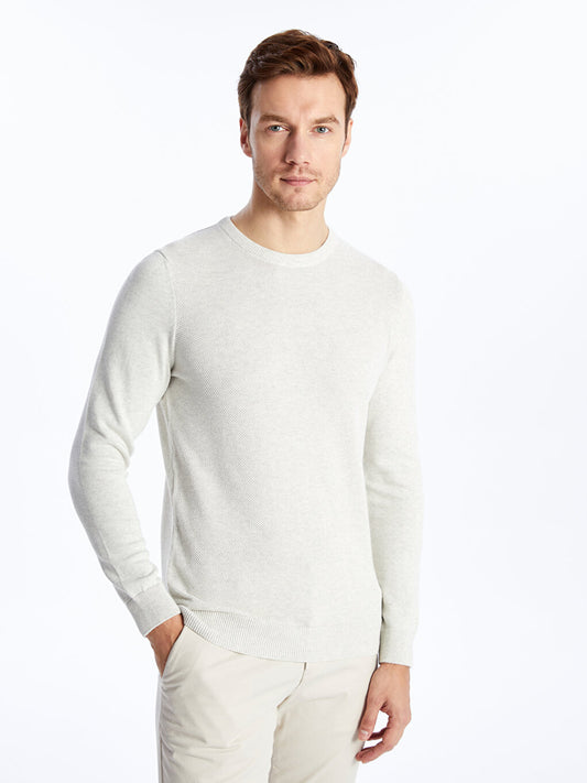 Crew Neck Long Sleeve Men's Knitwear Sweater