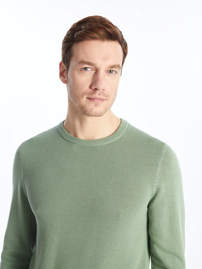 Crew Neck Long Sleeve Men's Knitwear Sweater