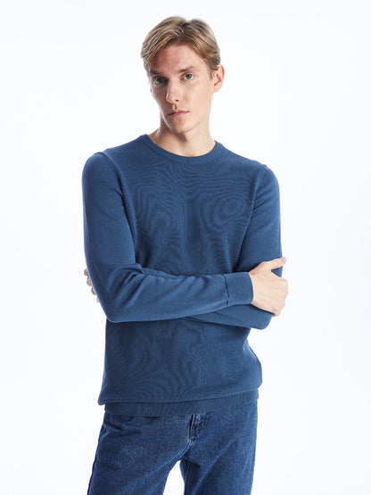 Crew Neck Long Sleeve Men's Knitwear Sweater